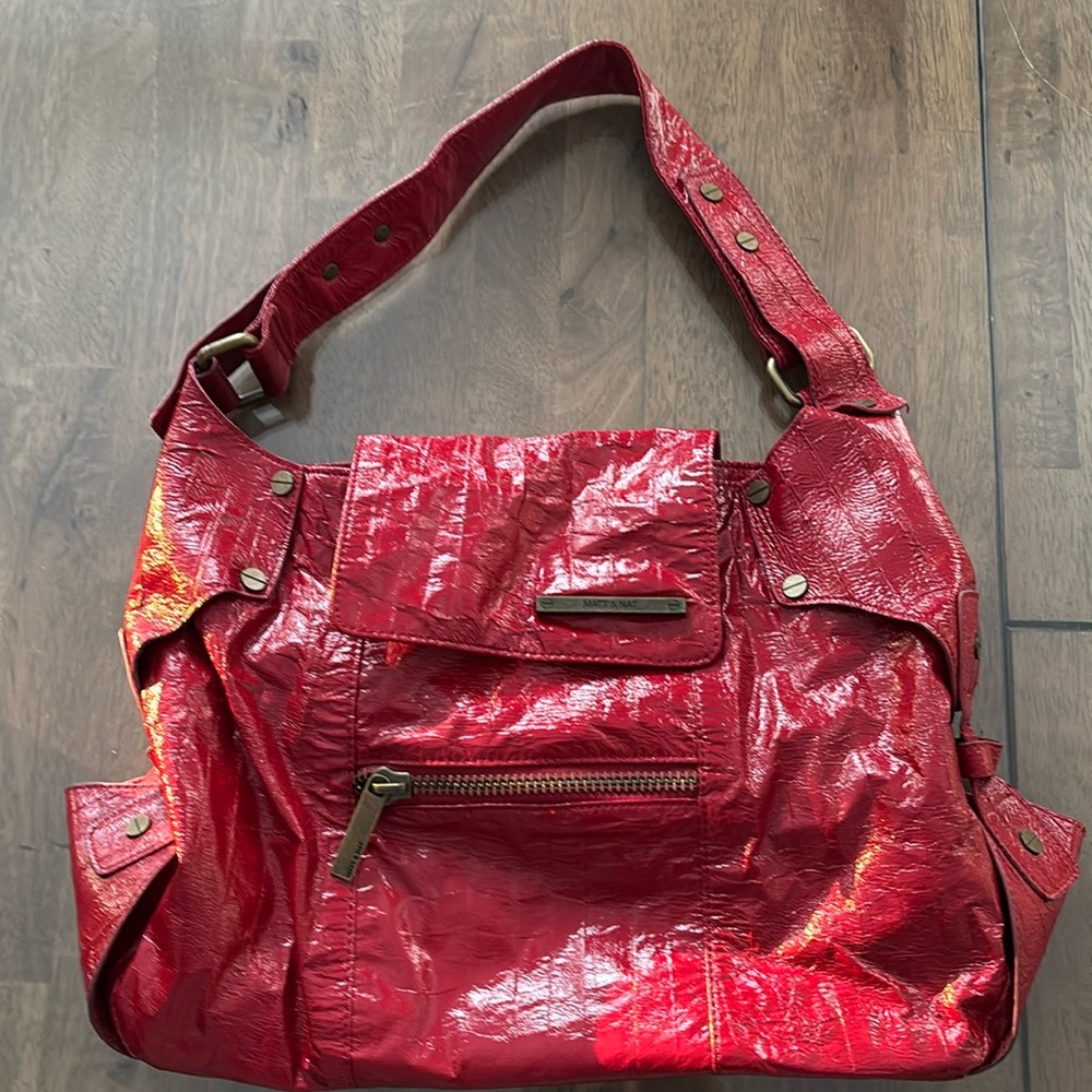 Red Matt and Nat Over the Shoulder Bag